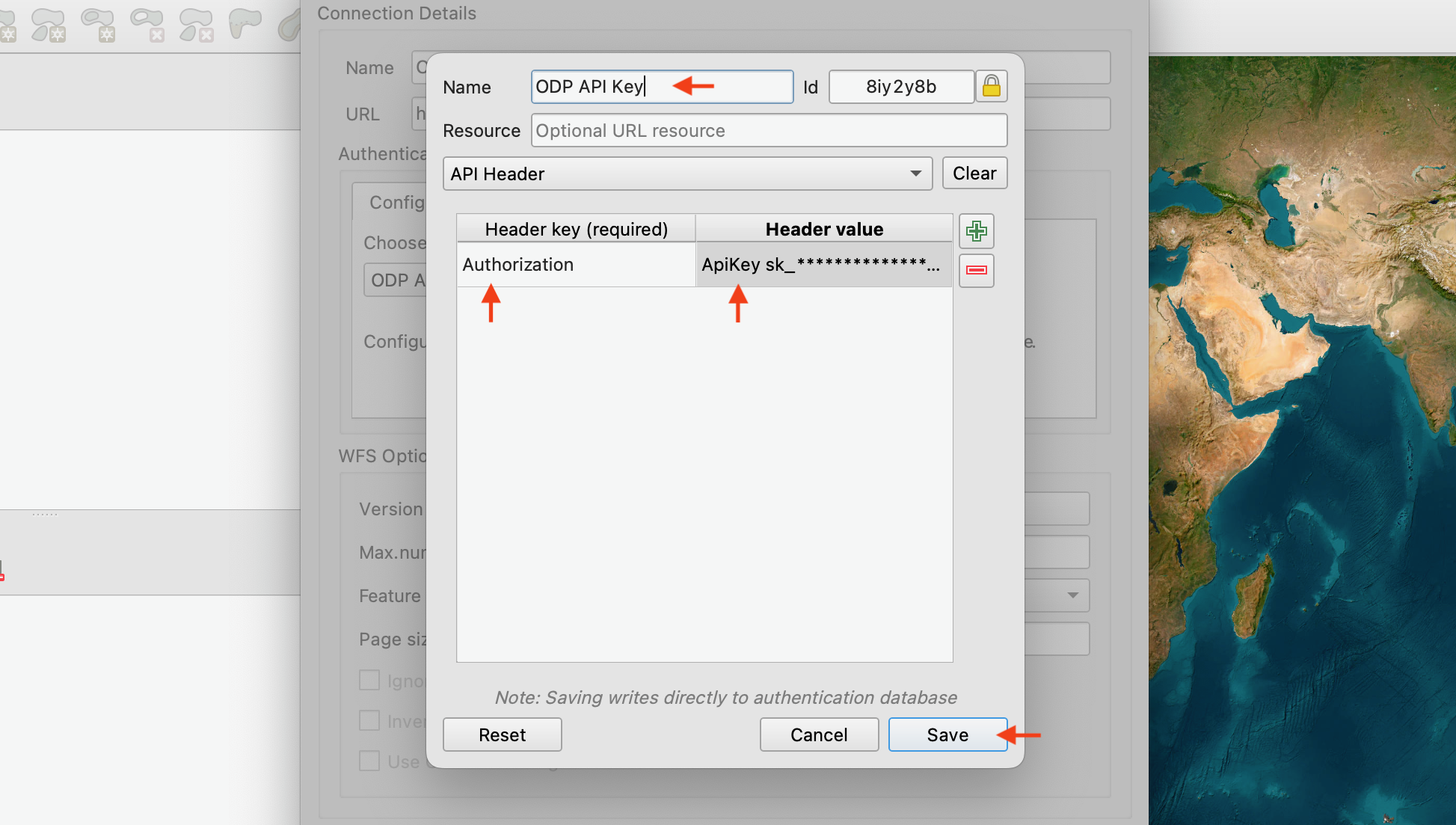 QGIS — Add API key header